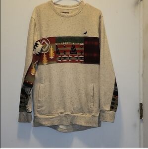 Staple Aztec Sweatshirt southwestern pockets size medium